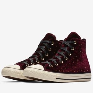 NWT Converse All Star Velvet Studded Sneakers